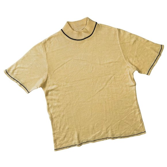 Sundazed (Germany) Vintage Virgin Wool Jersey Stitch Mock Neck T Sweater : M - Picture 1 of 5